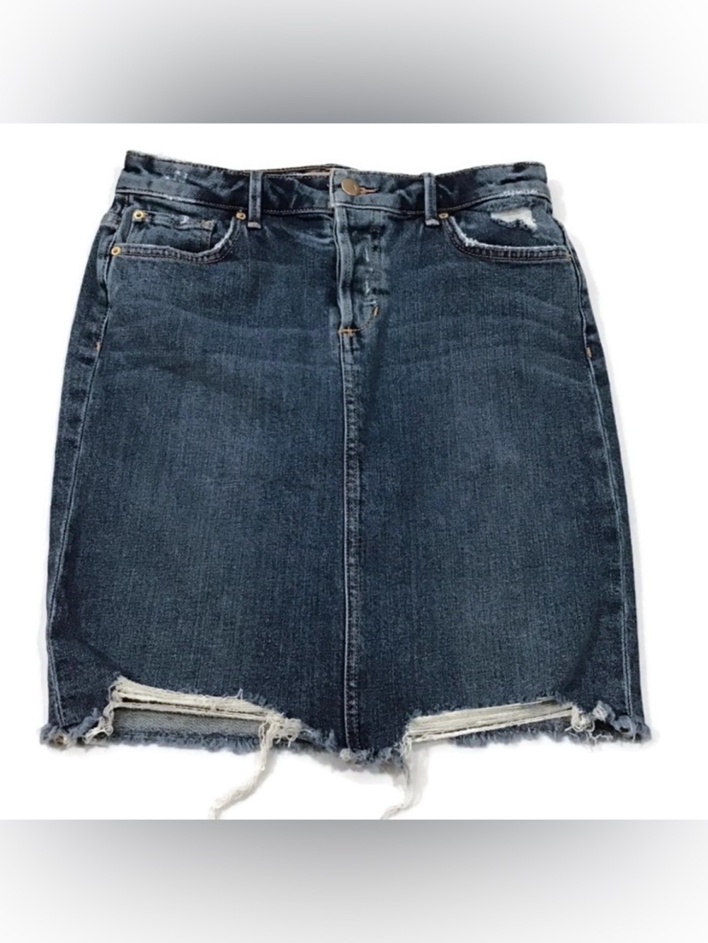 Joe’s Jeans Distressed Button Fly Mini Skirt